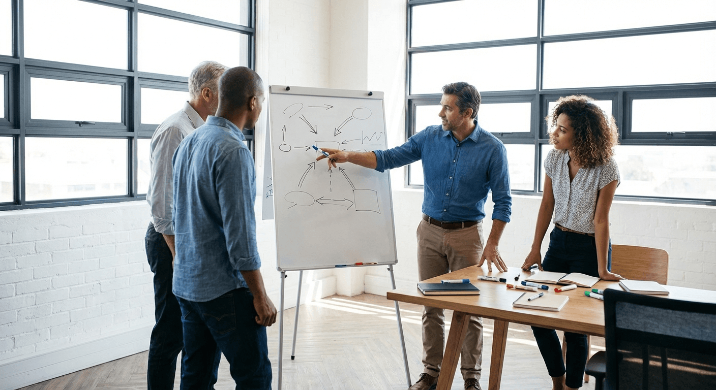 Team collaborating on CRM automation strategy